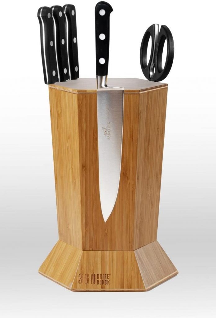360 Knife Block Rotating Magnetic Knife Block with knives