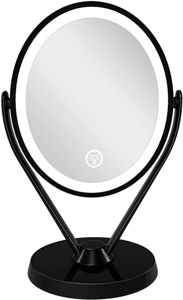 Aesfee Double-Sided 1x and 7x Magnification LED Makeup Mirror with Lights