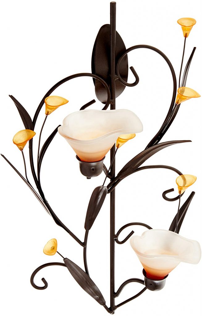 KOEHLER Amber Lilies Candle Wall Sconce