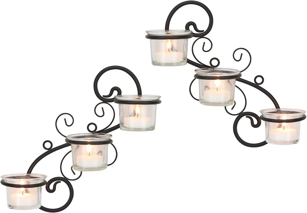 Stonebriar Decorative Tea Light Candle Holder Wall Sconce Set