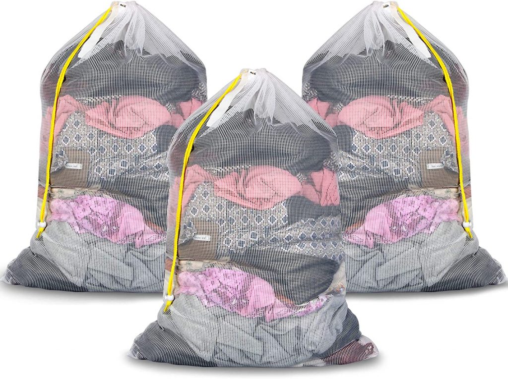 Plusmart Mesh Bags with Drawstring for Laundry