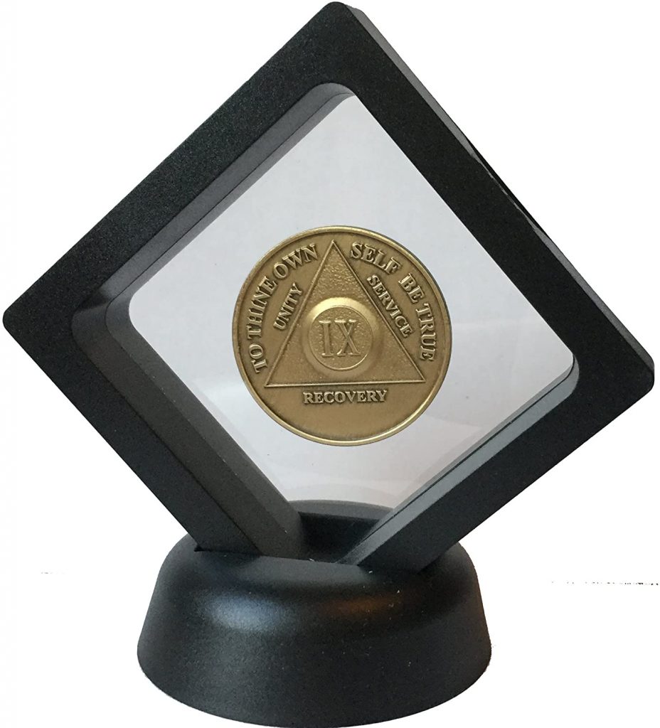 RecoveryChip Black Diamond Medallion Coin Chip Display Stand Holder