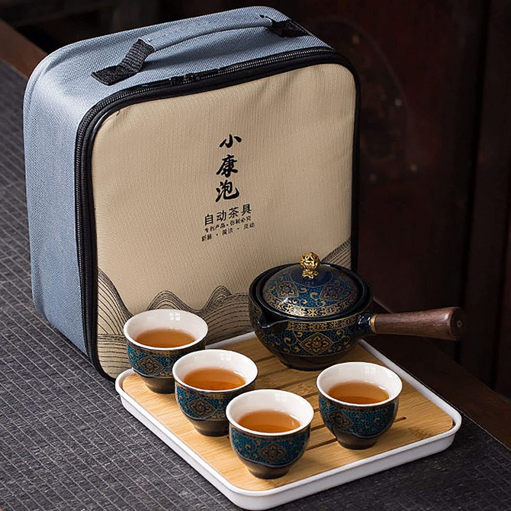 FHGH Ceramic Portable Travel Tea Set