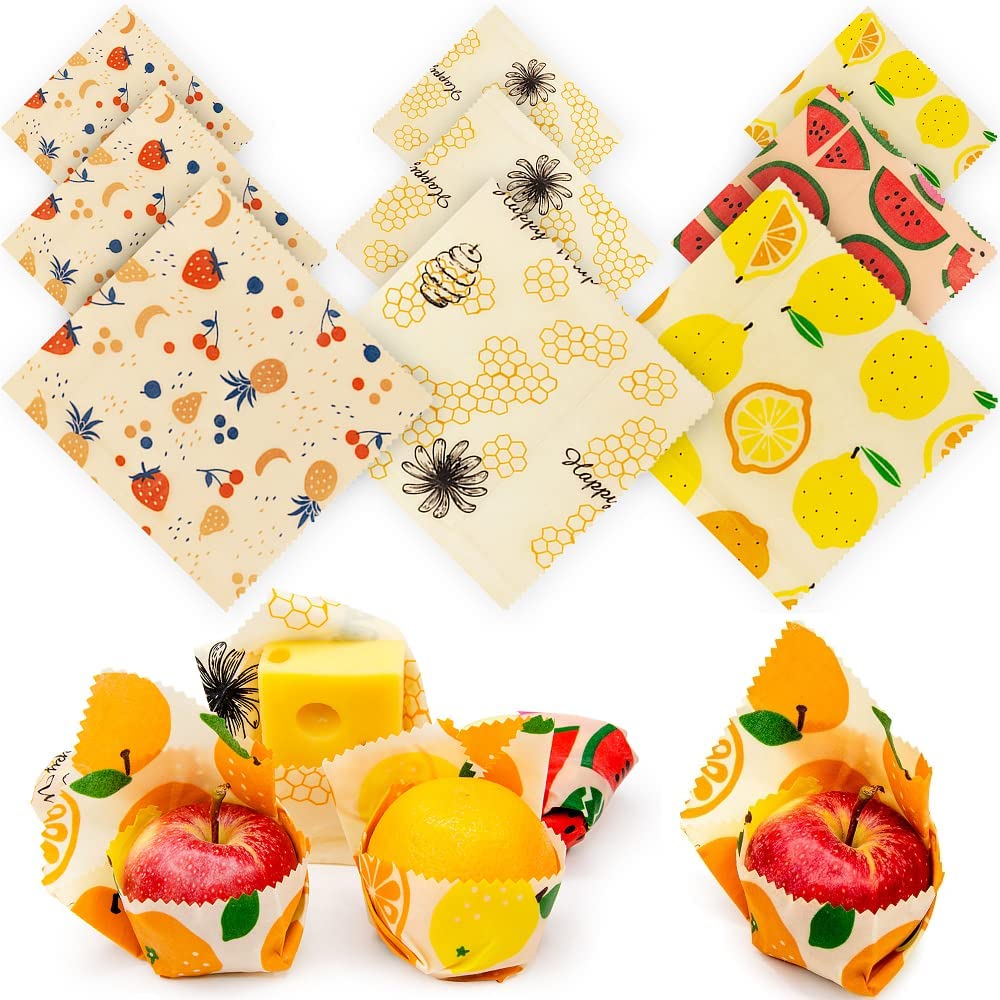 9 Pcs Assorted Sustainable Beeswax Wrap