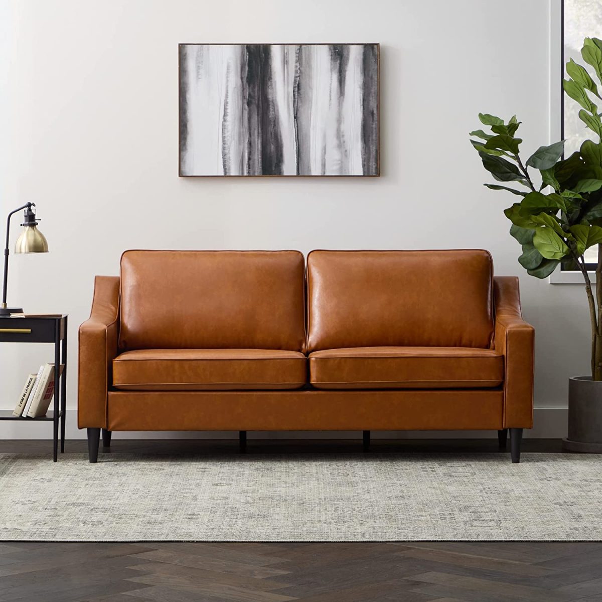 The Best Vegan And Faux Leather Sofa Of 2022 Storables   Edenbrook Transitional Faux Leather Sofa 1200x1200 