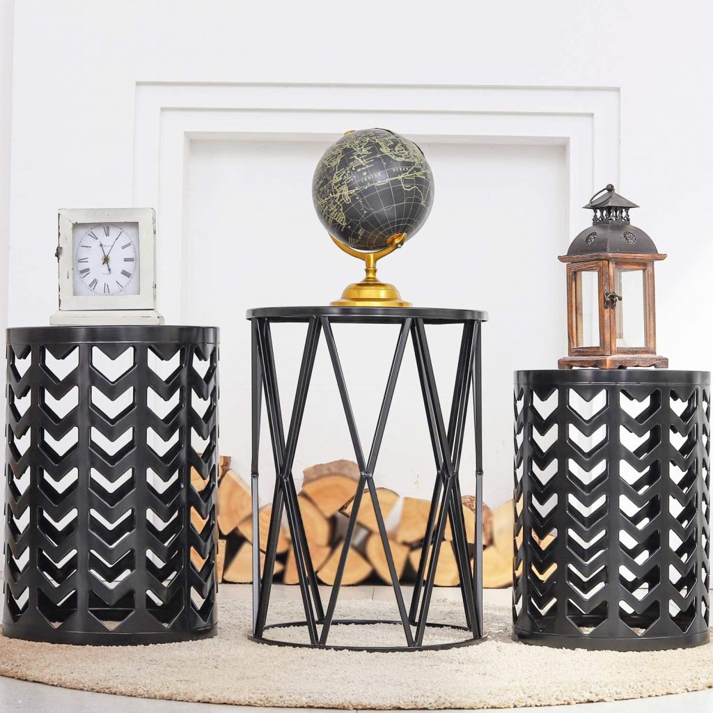 HFHOME Round Metal Nesting Tables