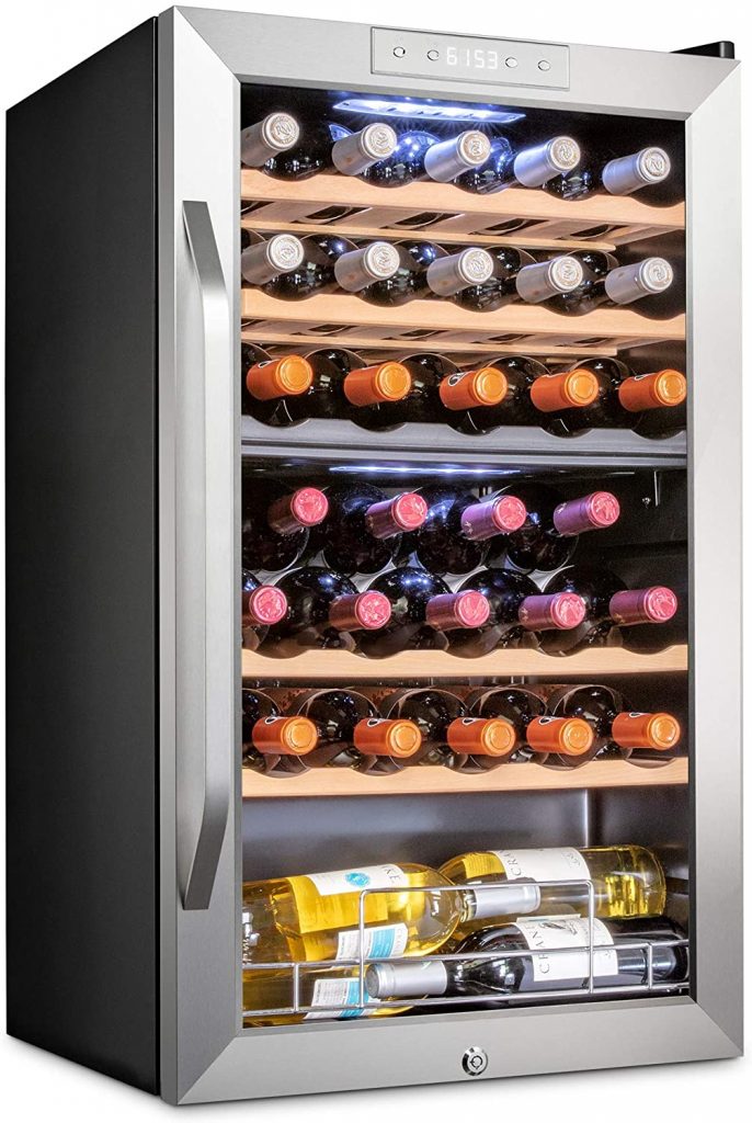 Ivation 33 Bottle Dual Zone Wine Cooler Refrigerator with Lock