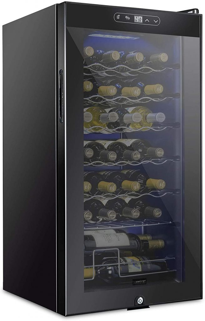 SCHMECKE 28 Bottle Compressor Wine Cooler Refrigerator with Lock
