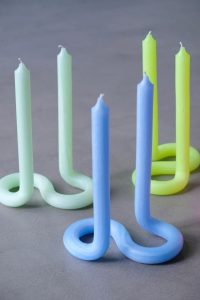 Snake-shaped twisted candle