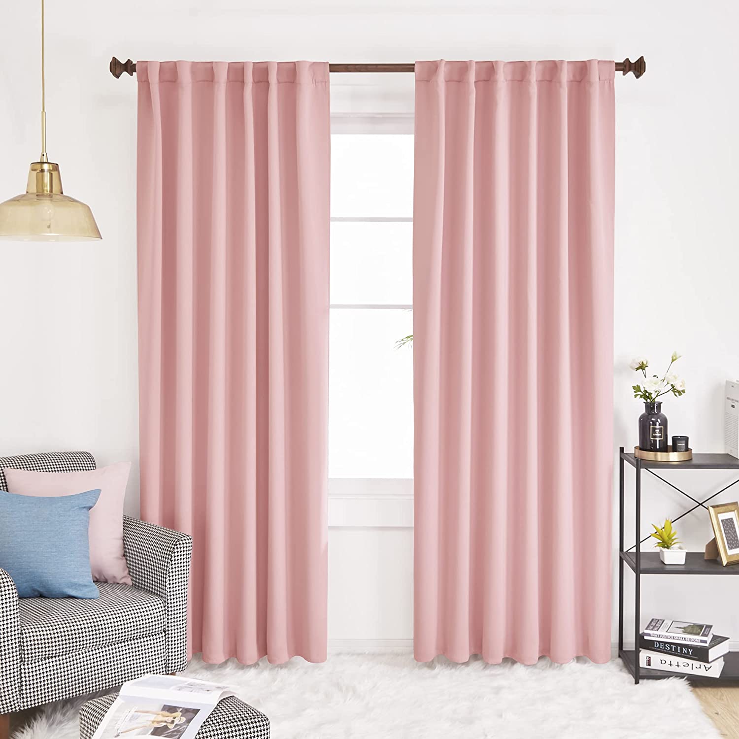 8. DECONOVO Solid Back Tab and Rod Pocket Curtains Closet Curtains