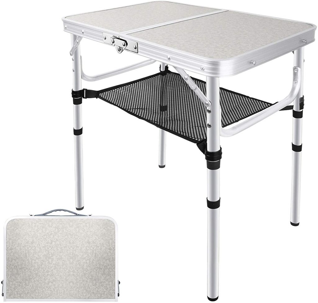 EXCELFU Folding Camping Table with Storage