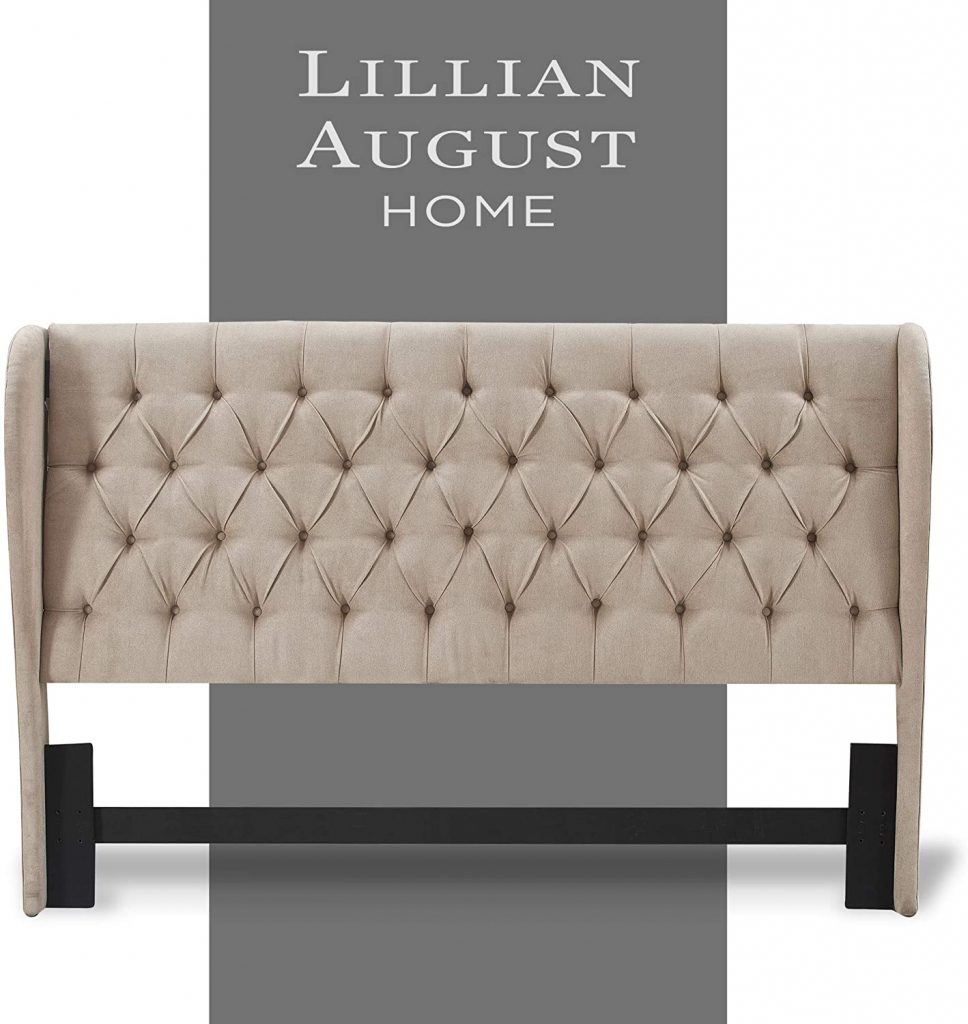 Lillian August Modern Wingback Upholstered Headboard with Diamond-Tufting