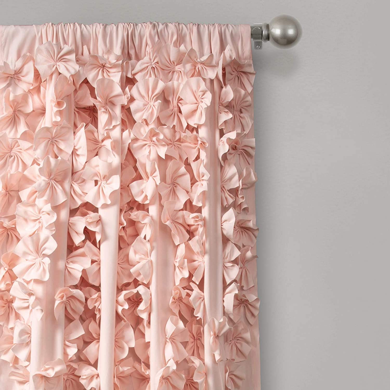 6. LUSH DECOR Riley Curtain Sheer Ruffled Closet Curtains