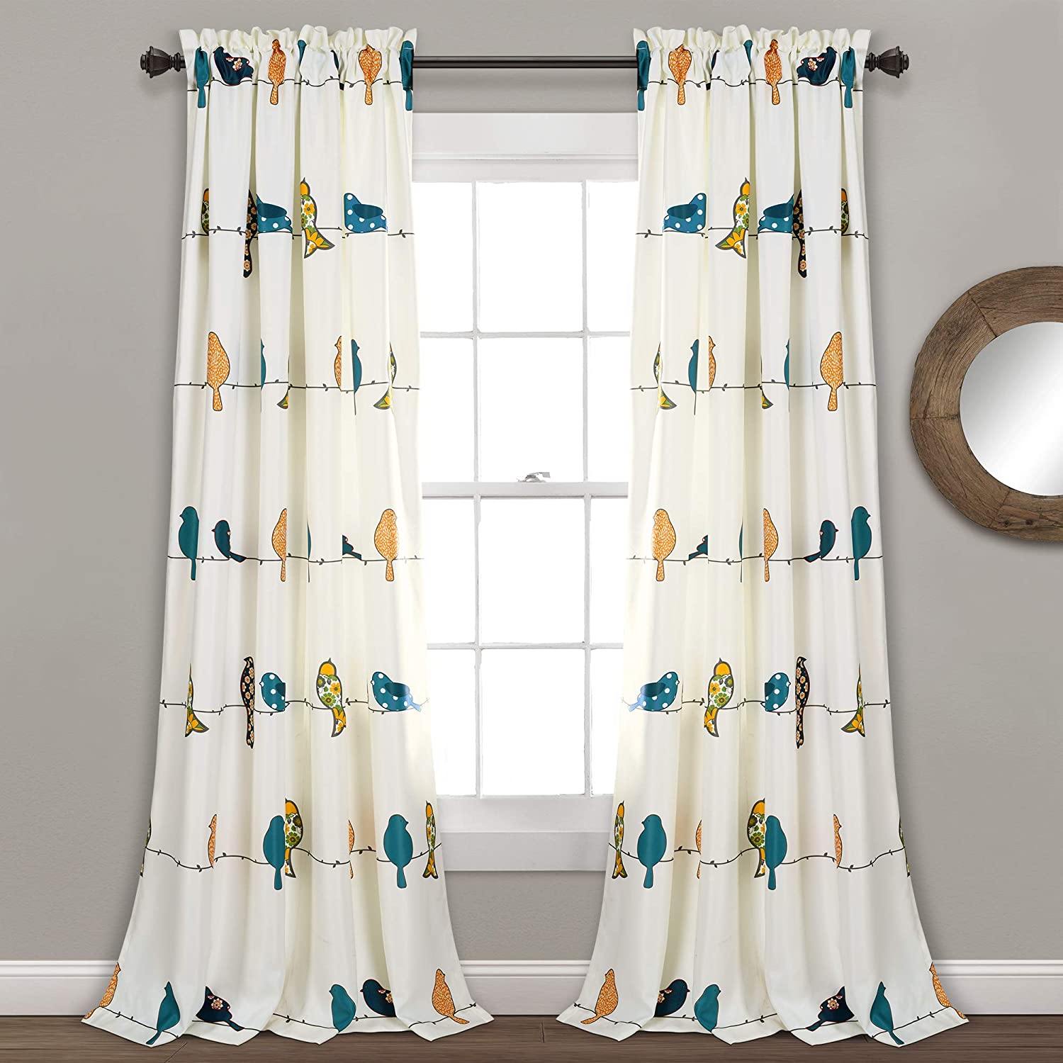 12. Lush Decor Rowley Birds Closet Curtains