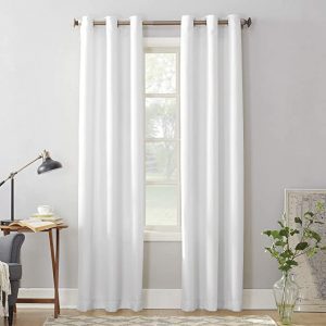 No. 918 Montego White Casual Textured Curtain Panel for barndominium