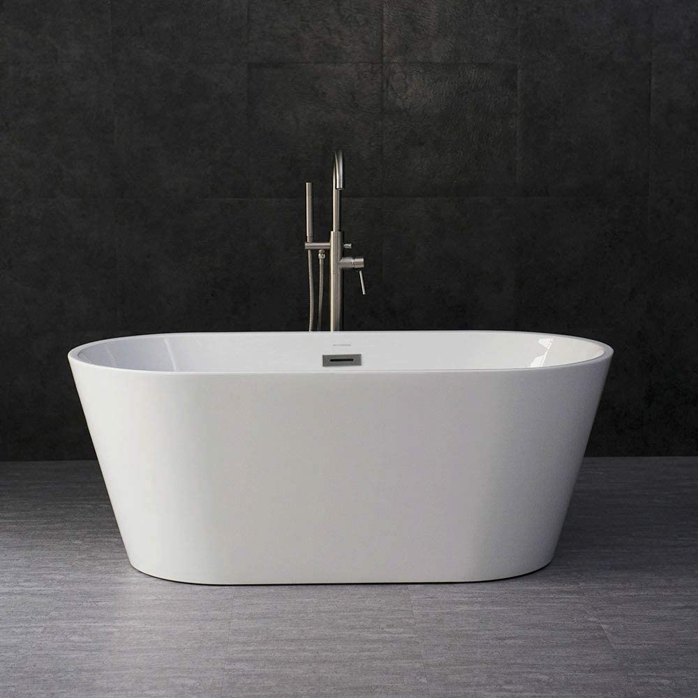 2. WOODBRIDGE 59 英寸亚克力独立式浴缸现代浴缸