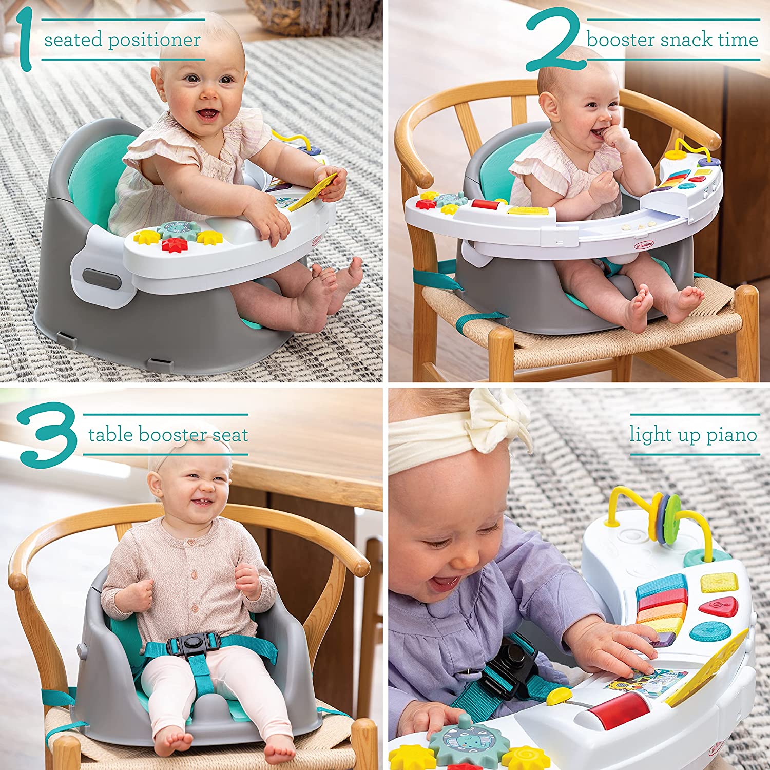 3. Infantino Music & Lights 3-In-1 Infant Activity Seat 