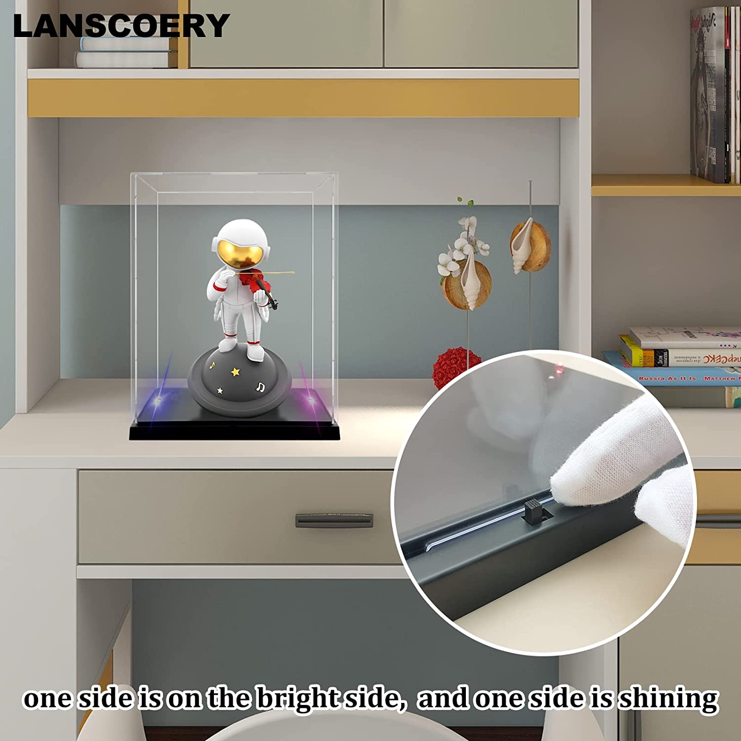 4. LANSCOERY Lighted Assemble Display Box Case