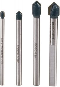 4-Piece Carbide Drill Bits for Glass