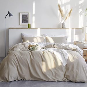 Bedsure Linen Cotton Blend Bedding Set