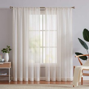 FMFUNCTEX Natural Linen Sheer Curtains