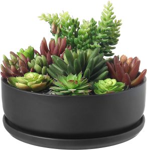 8-Inch Black Ceramic Pot