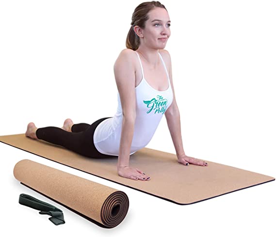 5mm Natural Cork TPE Yoga Mat Meditation Fitness Training Non Slip Eco-Friendly 