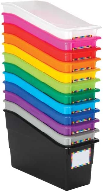 1. Really Good Stuff Rainbow Name Labels Durable Book And Binder Holder