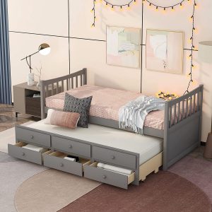 Captain's Bed Storage Daybed with Trundle