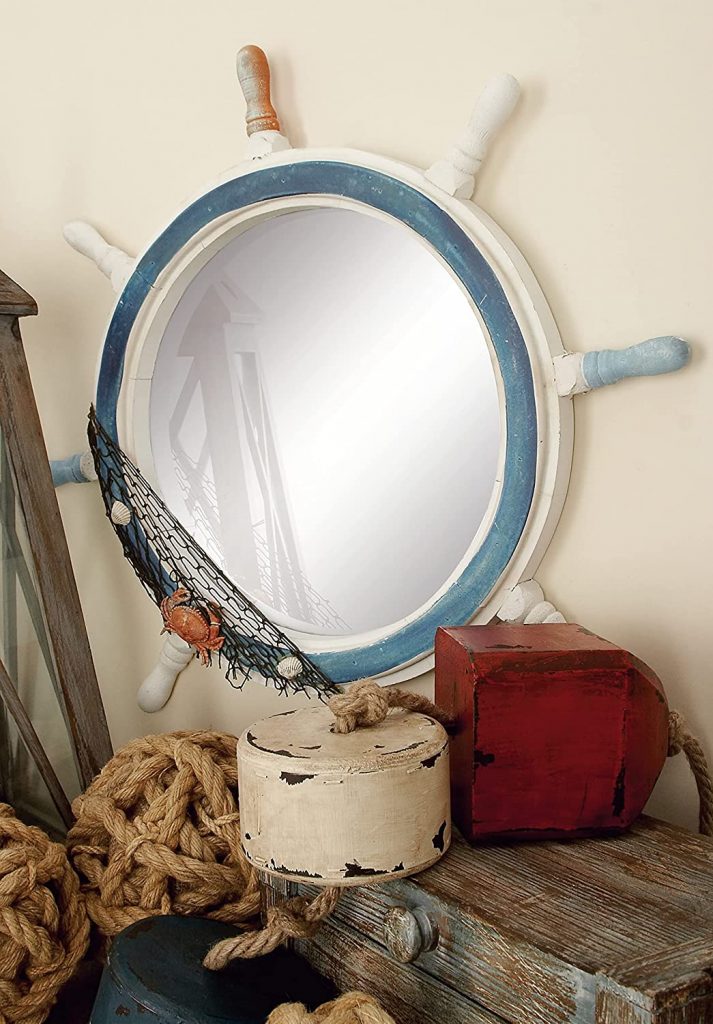 Coastal Nautical Bathroom Decor Mirror
