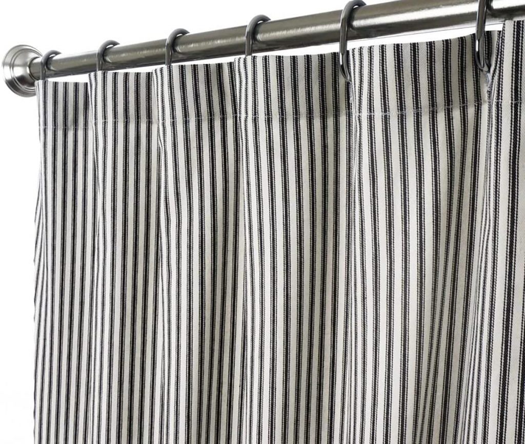 Modern Black & White Shower Curtain