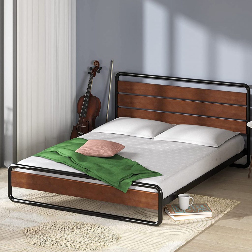 Metal & Wood Japanese-Inspired Bed