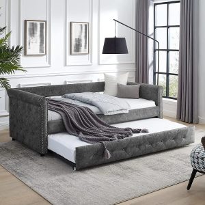 Modern Tufted Day Bed with Trundle