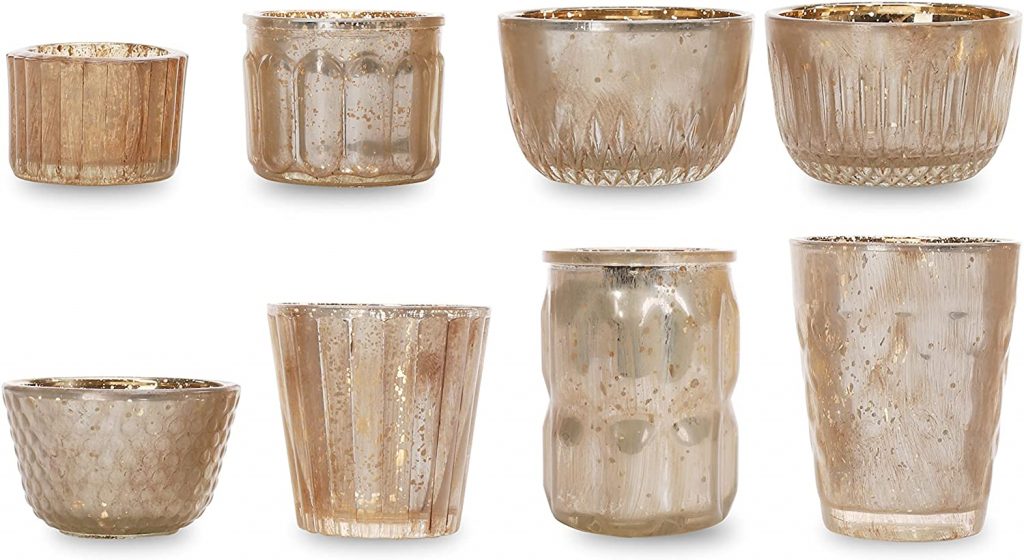 Assorted Mercury Glass Candle Holders