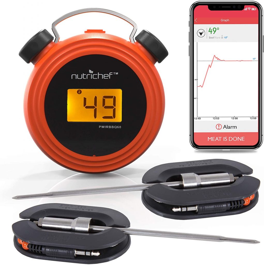 NutriChef PWIRBBQ60 Bluetooth Grill Thermometer