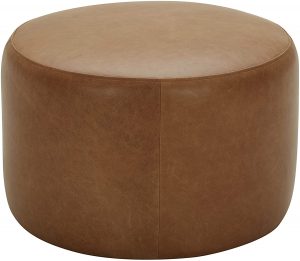 Rivet Tompkins Contemporary Foam-Padded Leather Ottoman
