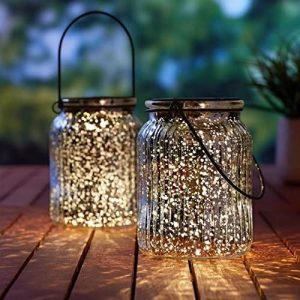 Solar Mercury Glass Jar Lamps