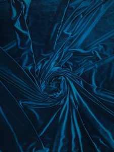 Blue Stretch Velvet Fabric