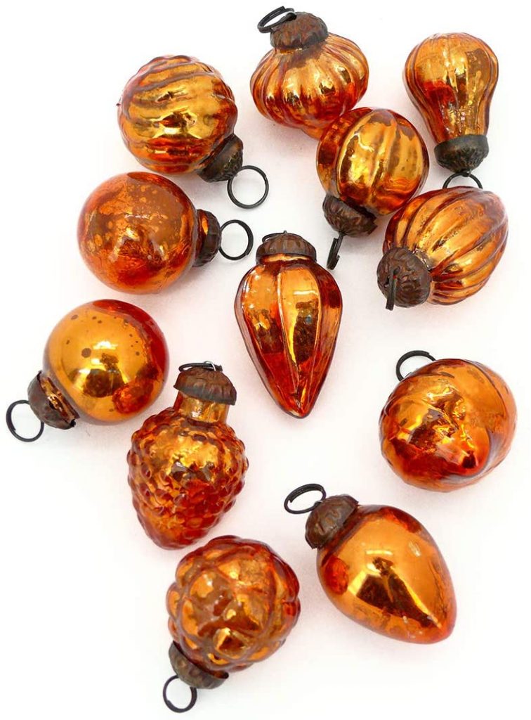 Copper Mercury Glass Ornaments