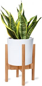 X-cosrack Adjustable Plant Stand Mid Century Wood Modern Flower Potted Holder Rack