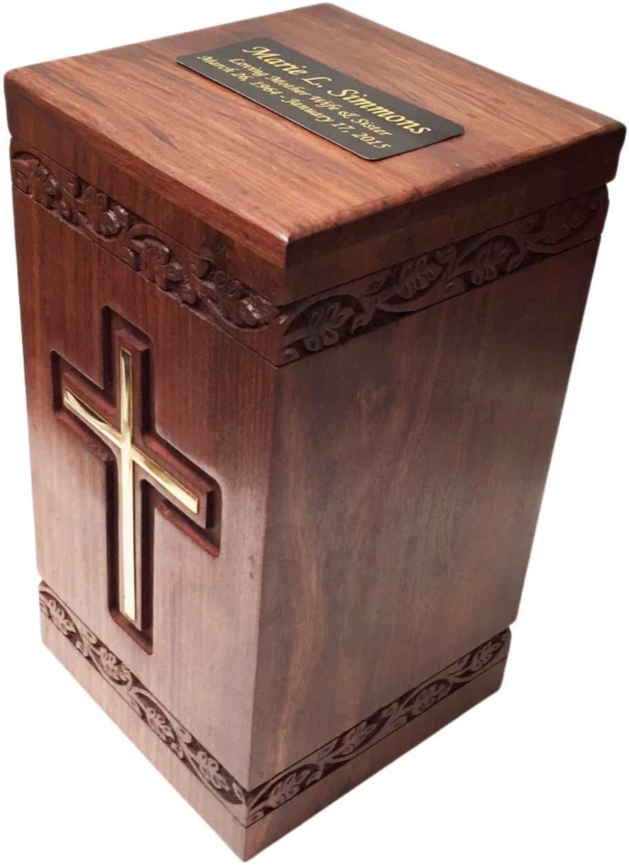 2. NWA Wooden Adult Size Human Funeral Cremation Urn