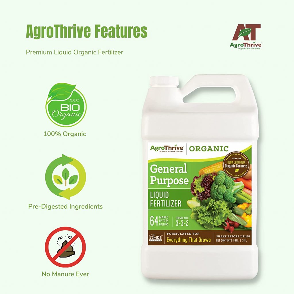 3. AgroThrive All-Purpose Organic Liquid Fertilizer