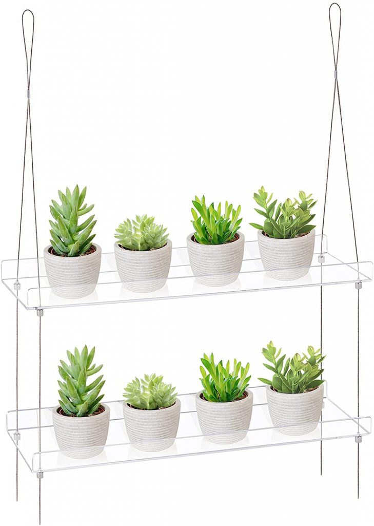 Two-Tier Plant Shelves for Window