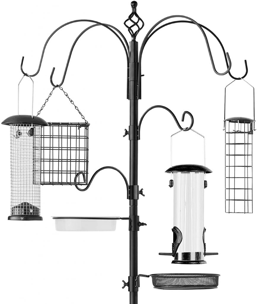 Best Choice Products 89-Inch 6-Hook Bird Feeding Station Pole