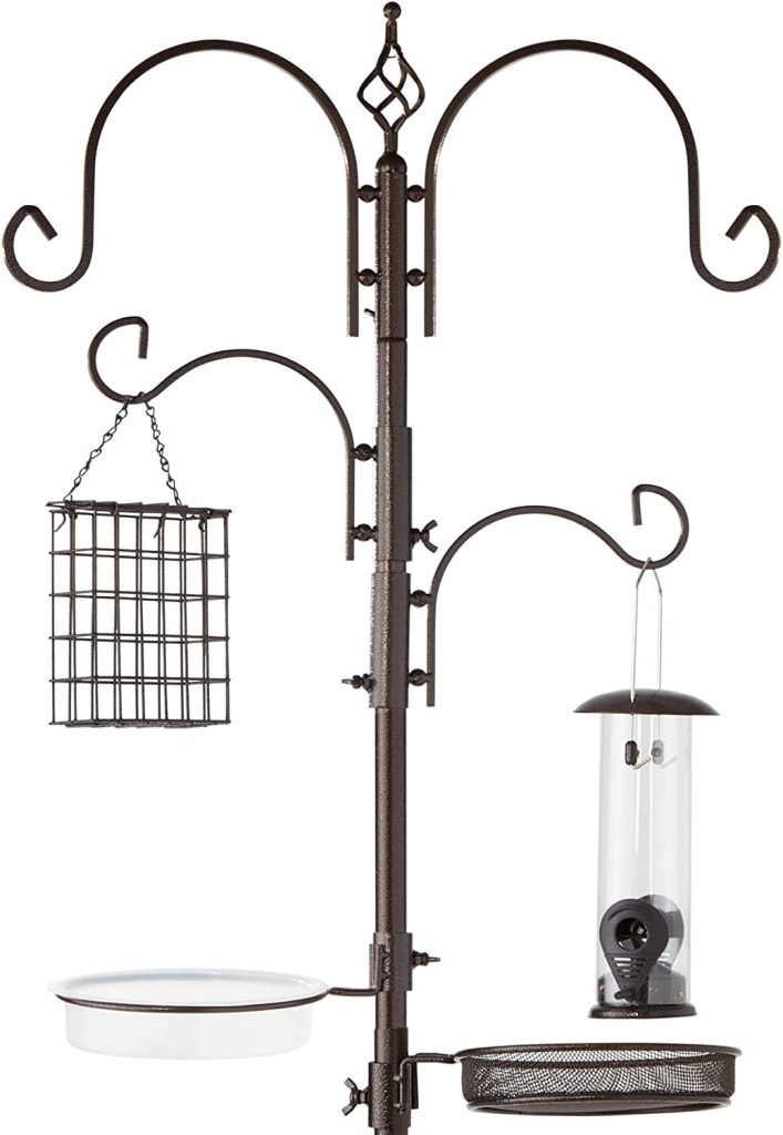 Best Choice Products 91-Inch 4-Hook Bird Feeding Station Pole