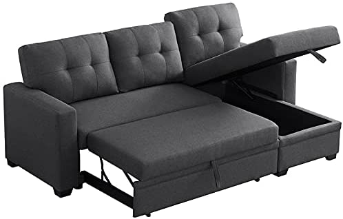 Devion Furniture Contemporary Reversible Sectional Sleeper Sectional Sofa