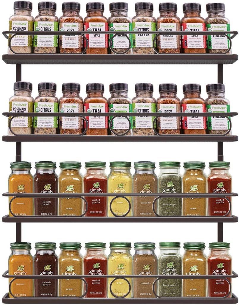 Farmhouse Style Hanging Spice Rack for Wall Mount