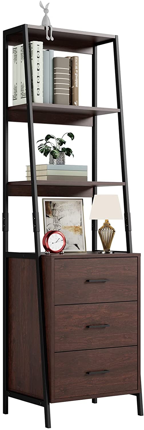 Best IndustrialStyle Ladder Bookcase with Drawers Options Storables