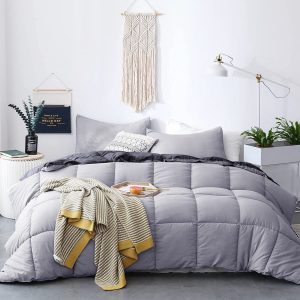Reversible Down Alternative Quilted Comforter for Down vs Down Alternative