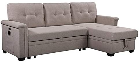 Lilola Home Ashlyn Light Gray Fabric Reversible Sleeper Sofa